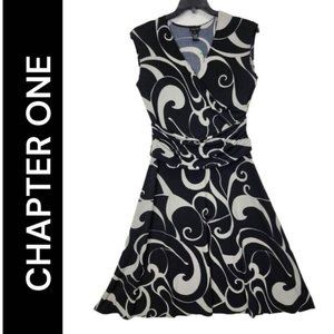 Chapter One Women Black Size Medium Formal Fit n Flare Dress Sleeveless